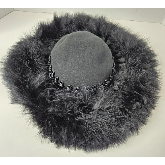 Vintage Deborah New York Black Funeral Fashion Hat Made In USA - Picture 1 of 9